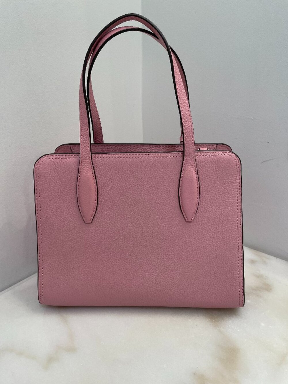 Kate Spade, Rowe, zip-top satchel, Pink pebbled leather with tassels EUC - Picture 2 of 16